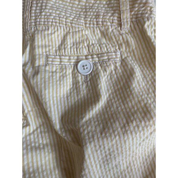 Elevenses Striped Pants With Button Hem Detail  Yellow White Size 0 - Picture 7 of 8